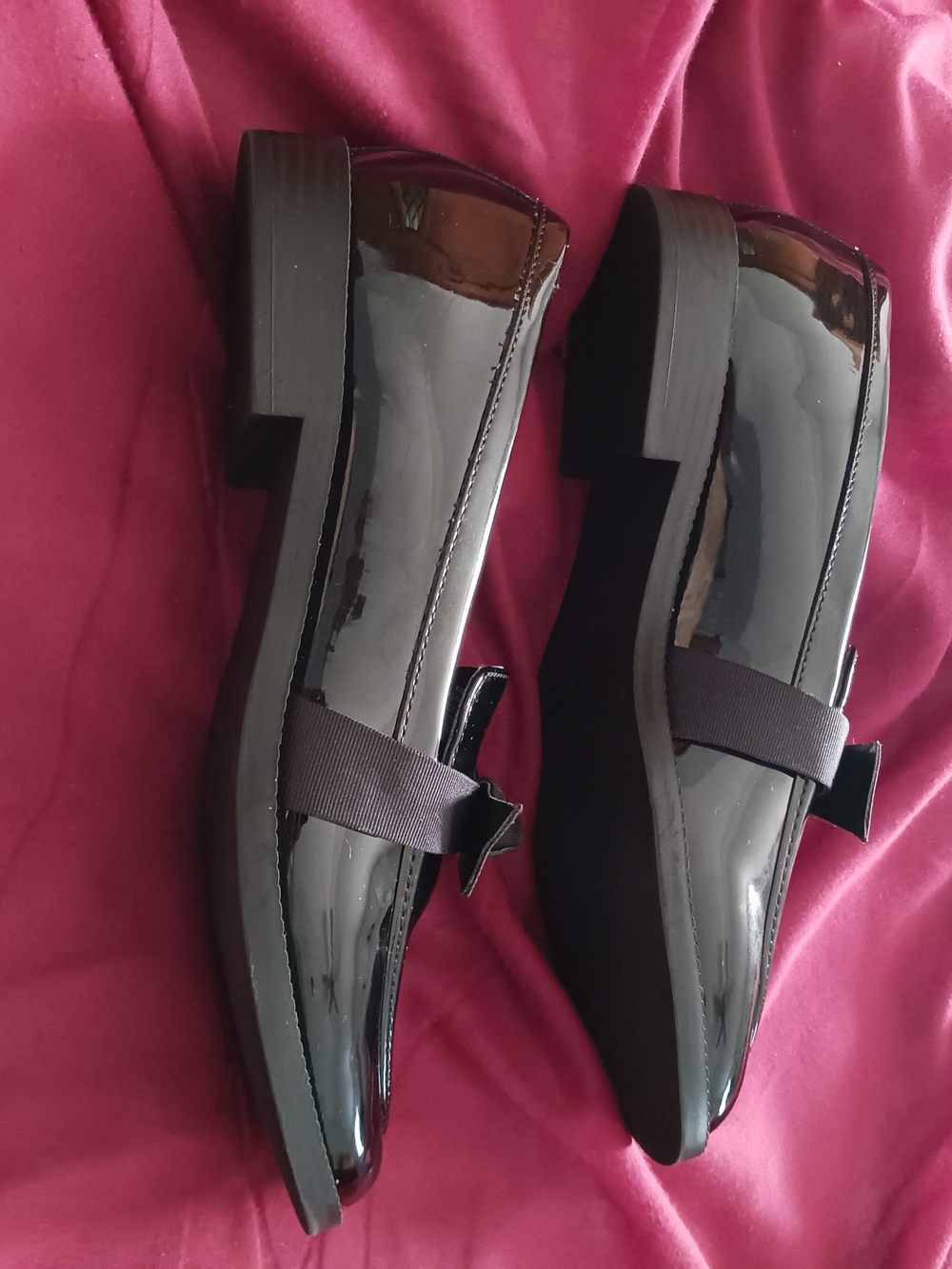 crown & ivy Black Patent Bow Loafers - Picture 3 of 6